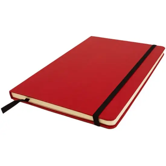 JAM Paper Large Hardcover Notebook with Elastic Band Red {5}