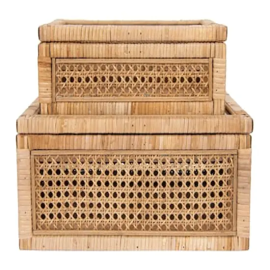 Hello Honey&reg; Cane & Rattan Display Box with Glass Lid Set {10}