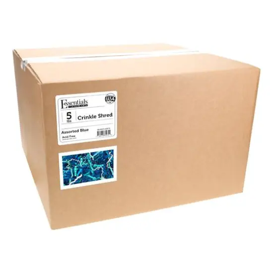 Essentials by Leisure Arts Crinkle Shred Box, 5lb. Assorted Blue {4}