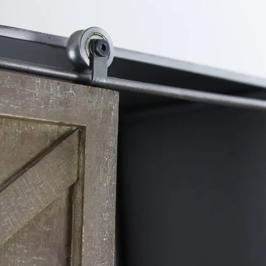 Rustic Sliding Barn Door Coat & Towel Rack {6}