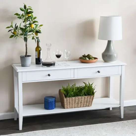 Hello Honey&reg; Pleasantville White Console Table with 2 Drawers {4}