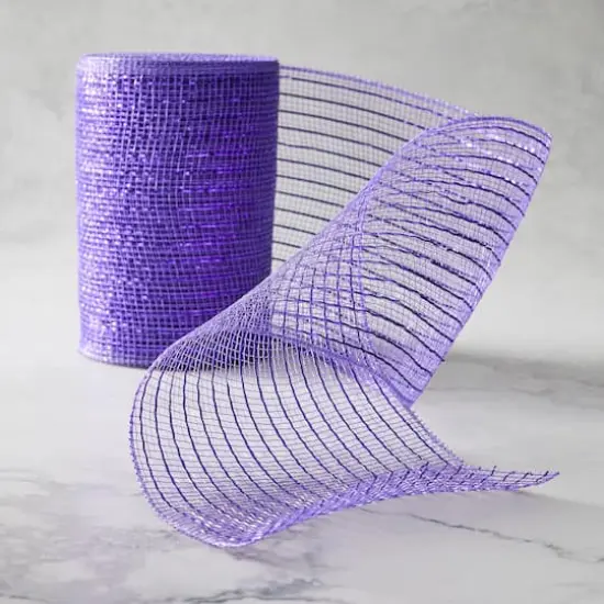 5.5" x 45ft. Mesh Wide Ribbon by Celebrate It&reg; Purple {3}