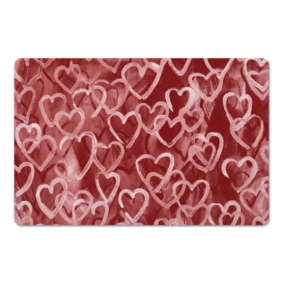 Painterly Hearts 18" x 27" Floor Mat {1}
