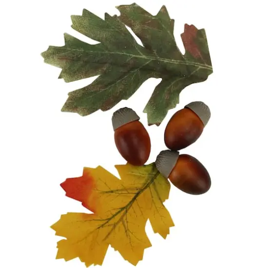 Autumn Harvest Artificial Acorn & Leaf Thanksgiving Decoration Set {3}