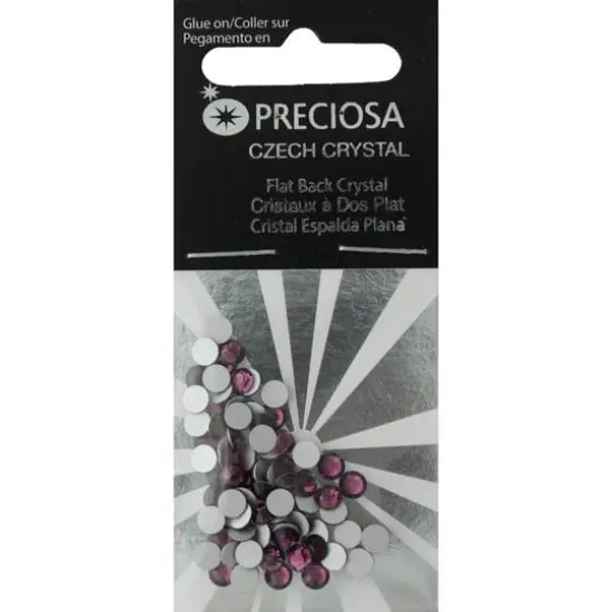 John Bead Preciosa VIVA12 Flat Back Czech Crystal Rhinestones, 4mm Amethyst {1}