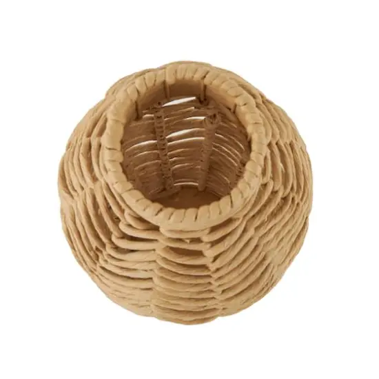 18" Brown Jute Chevron Woven Vase {3}