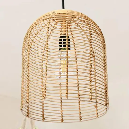 Hello Honey&reg; Modern Boho Handwoven Rattan Pendant Light {3}
