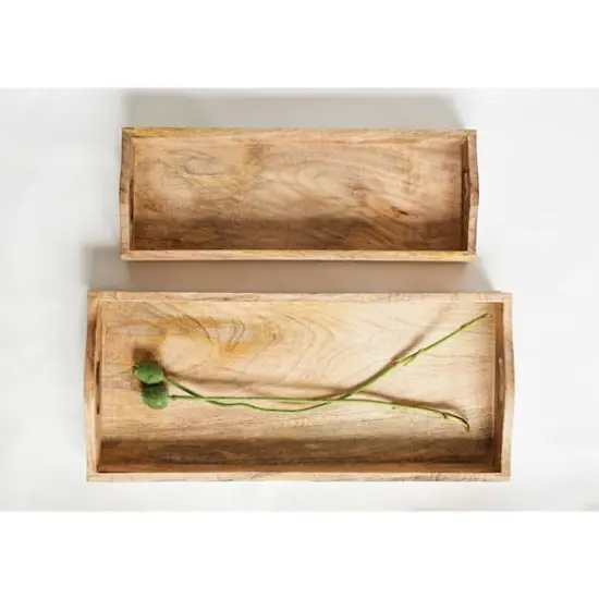 Hello Honey&reg; Rectangle Mango Wood Trays Set {4}
