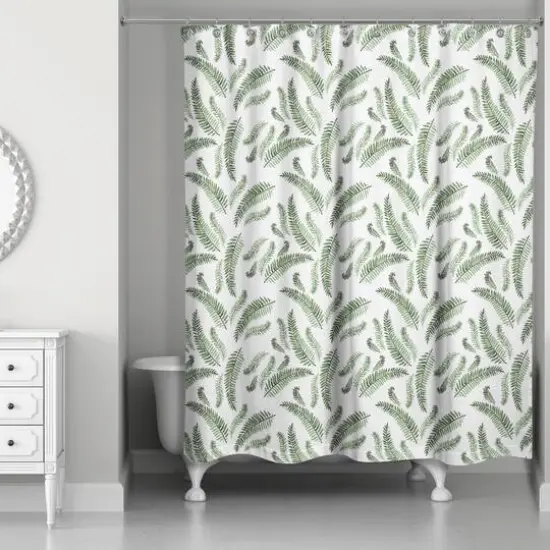 Green Fern Pattern 71" x 74" Shower Curtain {3}