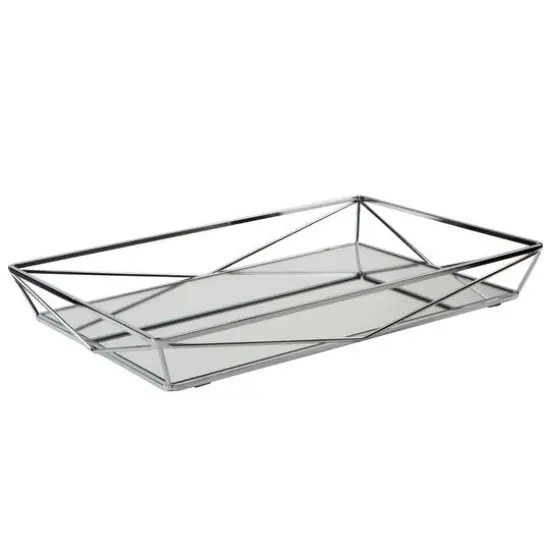 Home Details Chrome Geometric Mirrored Vanity Tray {1}