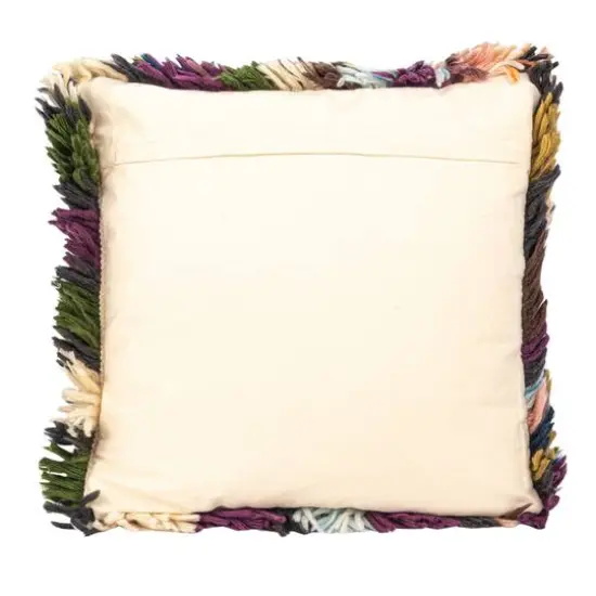 Hello Honey&reg; 20" Multicolored Woven Wool Shag Pillow {8}