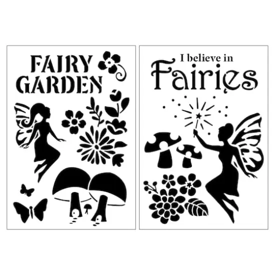 Fairy Garden Plastic Stencils, 7" x 10" by Craft Smart&reg; {1}