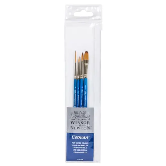 Winsor & Newton&reg; Cotman&reg; Short Handle Brush 4 Pack {1}
