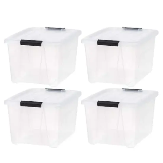 IRIS&reg; 32qt. Buckled Clear Boxes with Clear Buckle Lids, 4ct. {32}