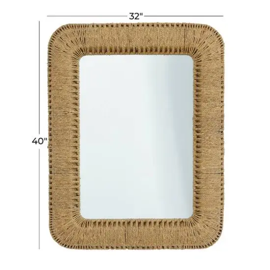Brown Iron Bohemian Wall Mirror, 40" x 32" x 3" {6}