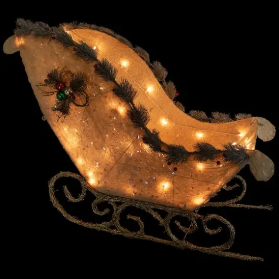 39" Ivory & Gold Sleigh Outdoor Christmas D&eacute;cor {5}