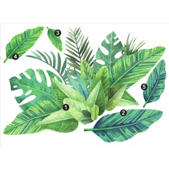 RoomMates Watercolor Tropical Leaves Peel & Stick Giant Decals {1}