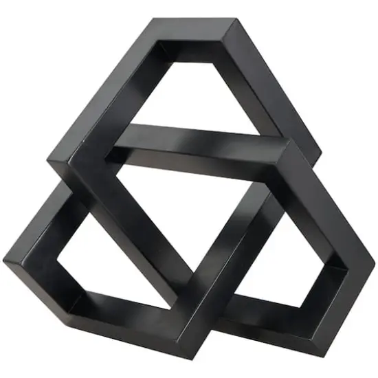 13.5" Iron Geometric Abstract Shaped Sculpture D&eacute;cor Black {1}