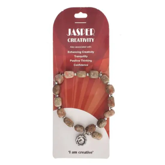 John Bead Jasper Creativity Natural Brown Unakite Gemstone Bracelet {1}