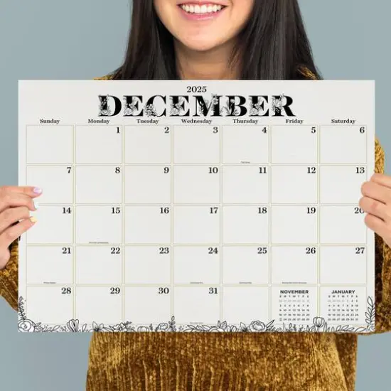 July 2025 - June 2026 Medium Floral Desk Pad Monthly Blotter Calendar {6}