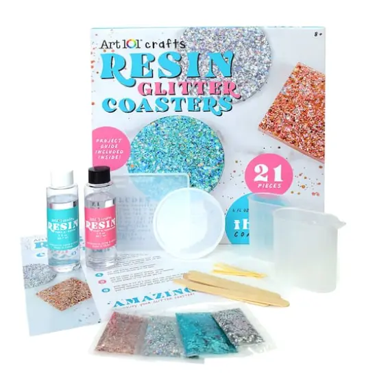 Art 101 Glitter Coaster Resin Kit {1}