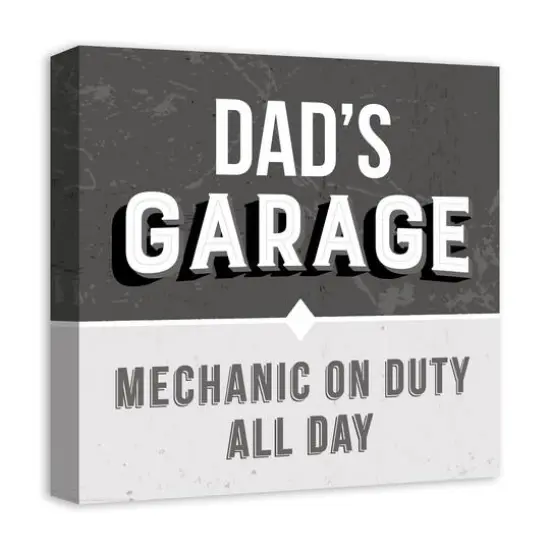 Garage Gray Dad Canvas Wall Art {3}