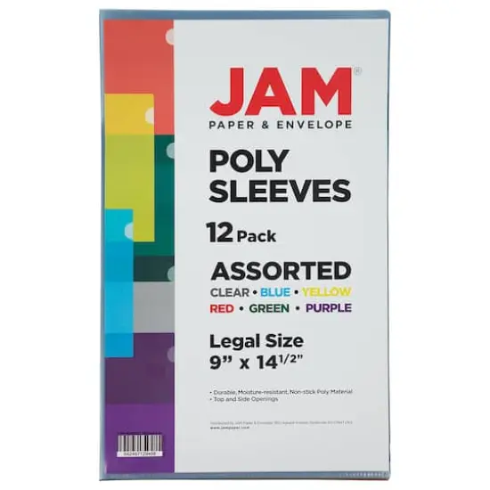 JAM Paper 9" x 14.5" Plastic Sleeve Page Protectors, 12ct. {5}