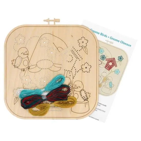 Leisure Arts&reg; Intermediate Gnome & Birds Wood Stitchery Kit {4}
