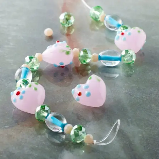 Pink Lampwork Glass Heart Bead Mix by Bead Landing&trade; {3}