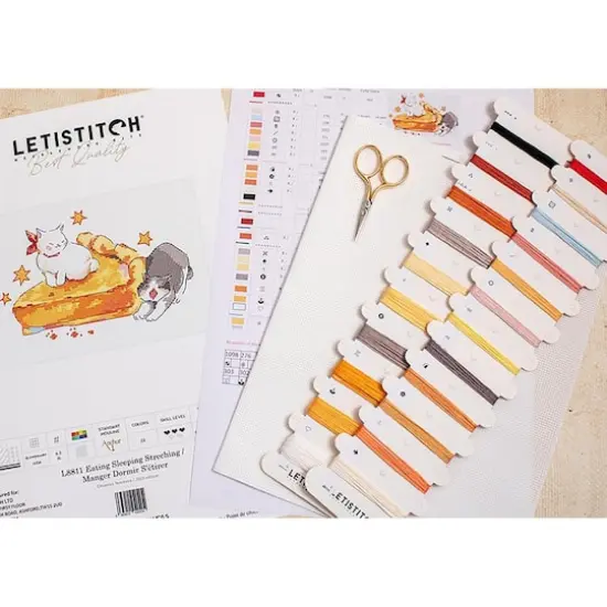 LetiStitch Eating Sleeping Stretching Counted Cross Stitch Kit {11}