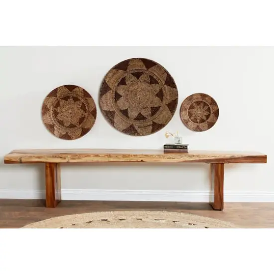 Brown Wicker Traditional Circle Wall D&eacute;cor Set {8}