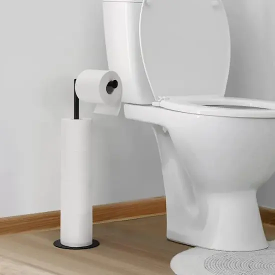 NEX&trade; 21" Black Freestanding Metal Toilet Paper Holder {7}