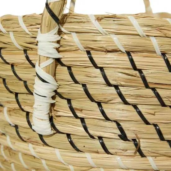 Beige Seagrass Modern Storage Basket Set {5}