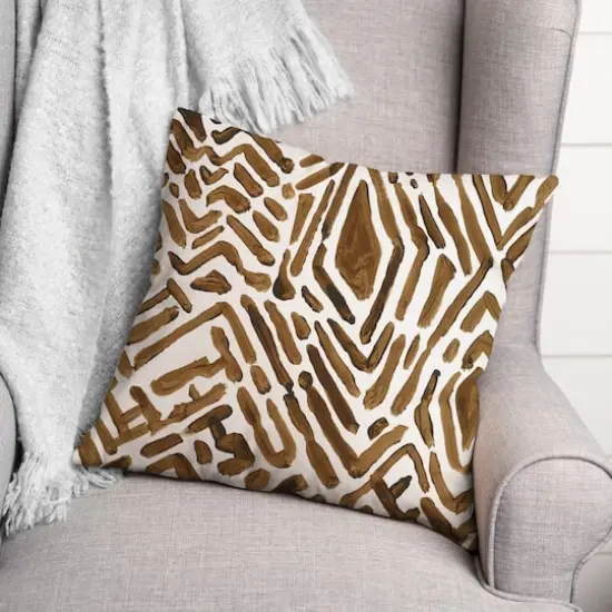 Notches Throw Pillow Brown {3}