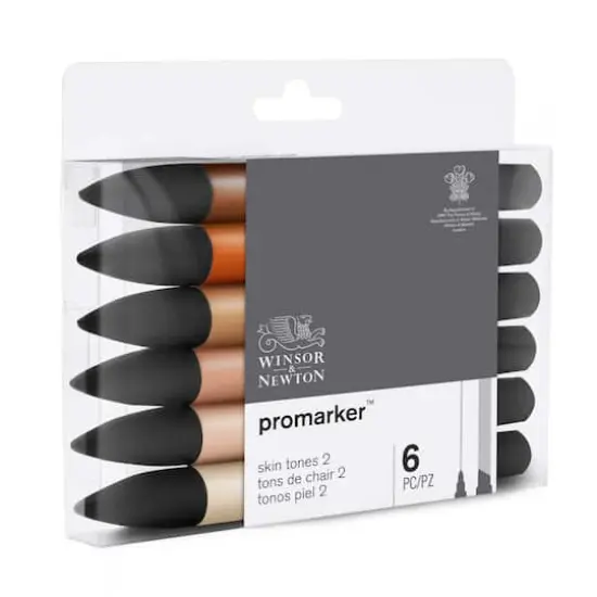 Winsor & Newton&reg; ProMarker&trade; 6 Marker Set, Skin Tones 2 {5}