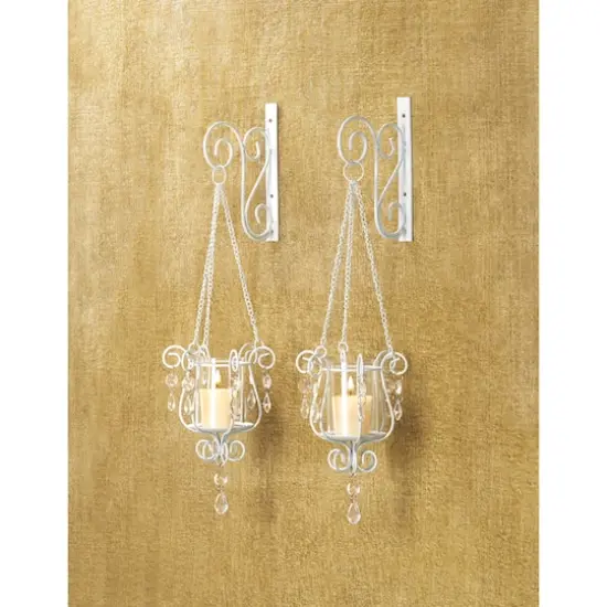 19.5" Bedazzling Pendant Candle Wall Sconce, 2ct. {3}
