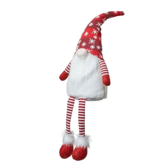 Glitzhome&reg; 28" Fabric Christmas Gnome Shelf Sitter with Dangling Legs {1}