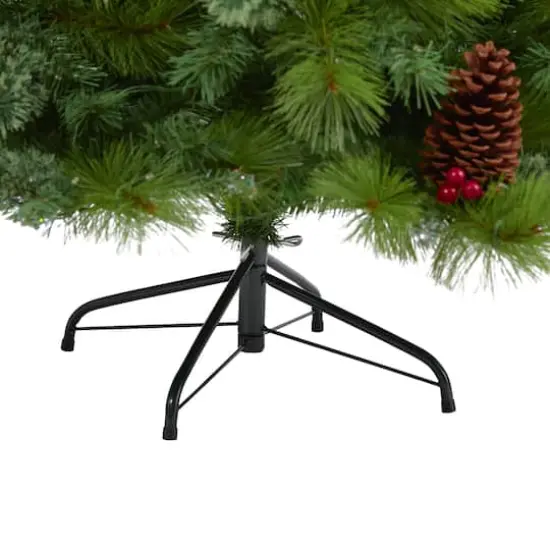 6ft. Pre-Lit Montana Mixed Pine, Pinecones & Berries Artificial Christmas Tree with Clear LED Lights {5}