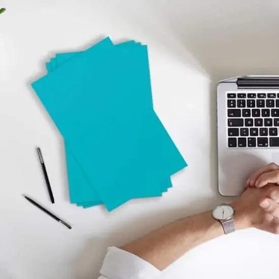 JAM Paper Bright 11" x 17" Tabloid Cardstock, 50 Sheets Sea Blue {5}