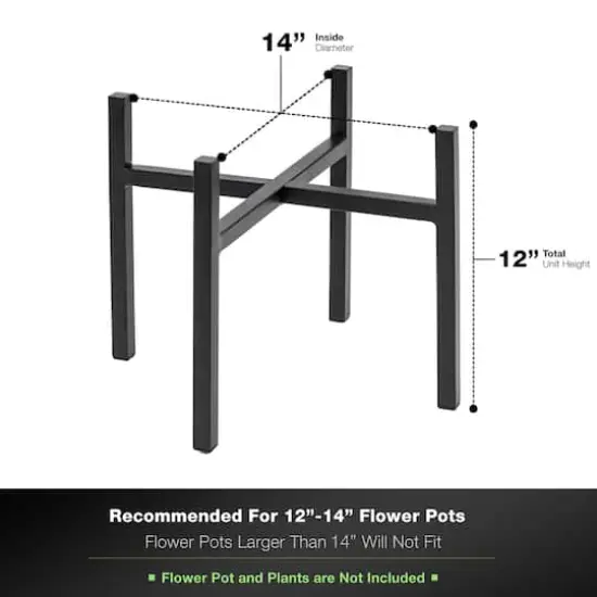 Sorbus 14" Black Mid Century Style Plant Stand {5}