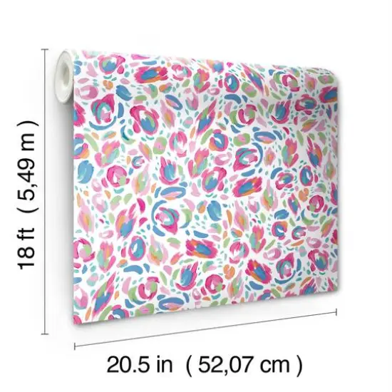 RoomMates Red Multi Brushstroke Leopard Peel & Stick Wallpaper {8}