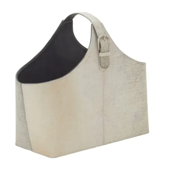 White Leather Modern Magazine Rack Holder {2}