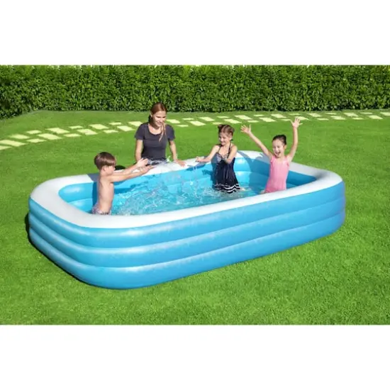 Bestway&reg; H2OGO!&reg; 10ft. Blue Rectangular Inflatable Family Pool {6}