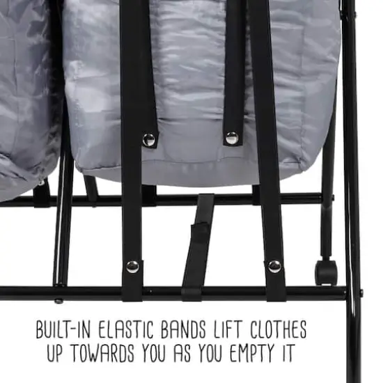 Honey Can Do Black/Gray Double Bounce Back Hamper with Wheels and Lid {16}