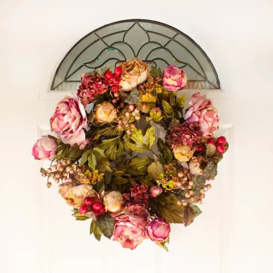 24" Peony & Hydrangea Wreath {3}
