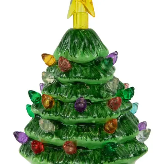 5" Green LED Retro Christmas Tree Ornament {5}