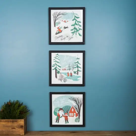 Framed Winter Scene Wall Art Set {3}