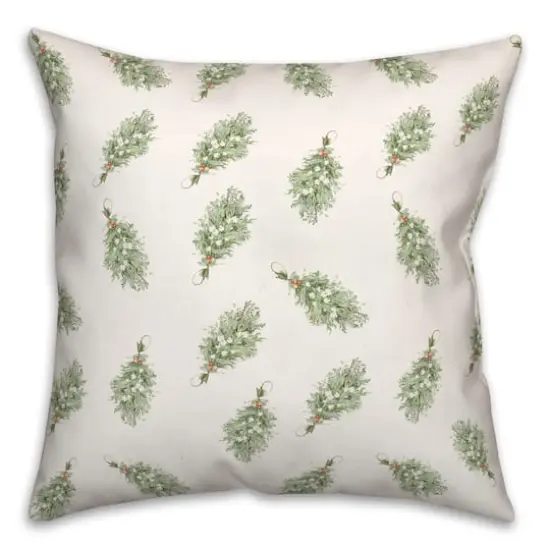 Mistletoe Pattern 18x18 Throw Pillow {1}