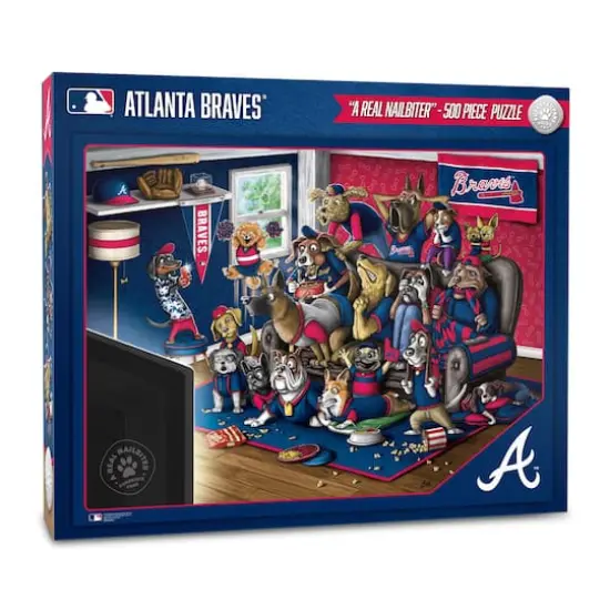 MLB Purebred Fans A Real Nailbiter 500 Piece Puzzle Atlanta Braves {1}