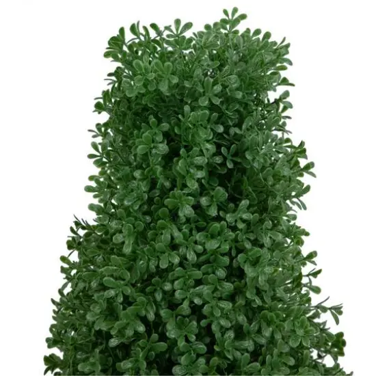 30" Unlit Artificial Boxwood Cone Topiary Tree with Round Pot {4}